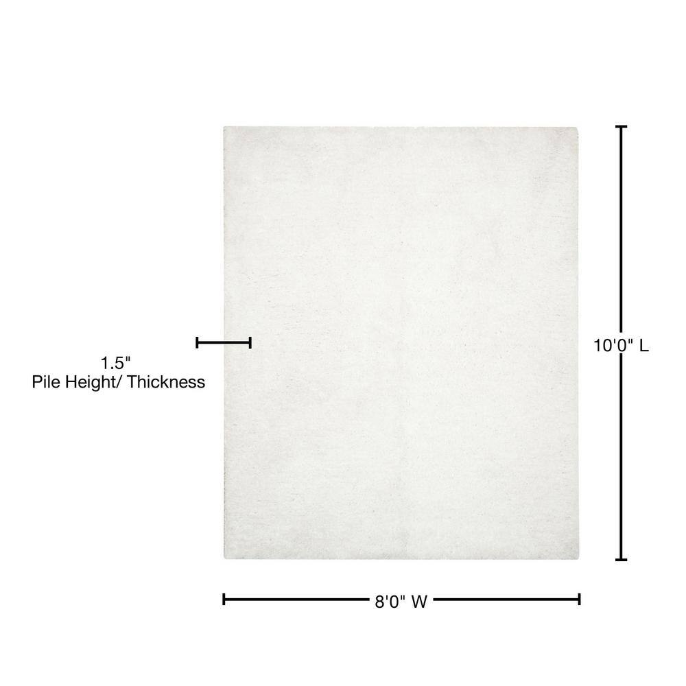 Ivory Handmade Tufted 8' x 10' Shag Rug
