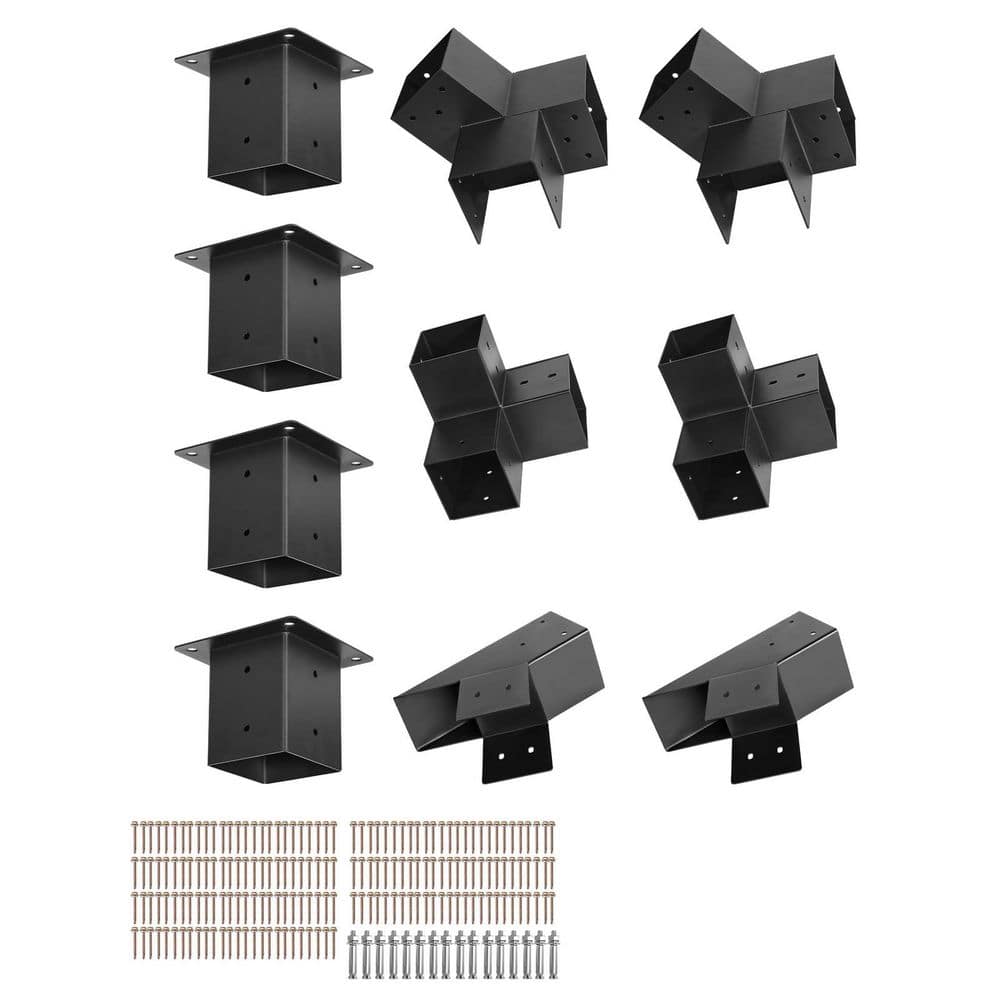 4 x 4 in. Pointed-Roof Pergola Kit for 3. 5x 3.5 in. in Actual Size, 3-4-Way Gazebo Bracket with Post Bases, 14 Piece price history on PriceWatchPro