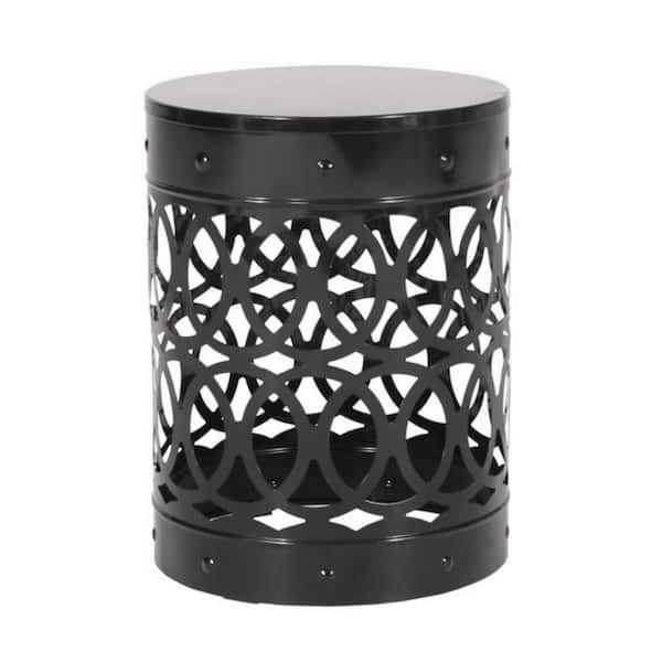 Cisvio Metal Outdoor Side Table, Metal Indoor Outdoor Nesting Accent Table with Carved Trellis Design