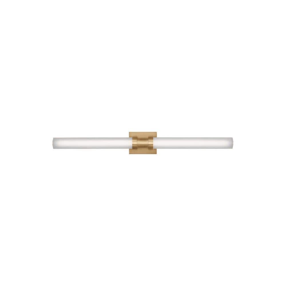Kiel 37.75 in. Large 2-Light Satin Brass LED Vanity Light with Arctic Glass Shades price history on PriceWatchPro