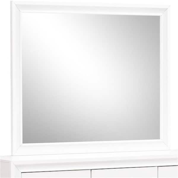 HOME IMPORTS EMPORIUM White 39 in. W x 3 in. H Rectangle Framed Mirror