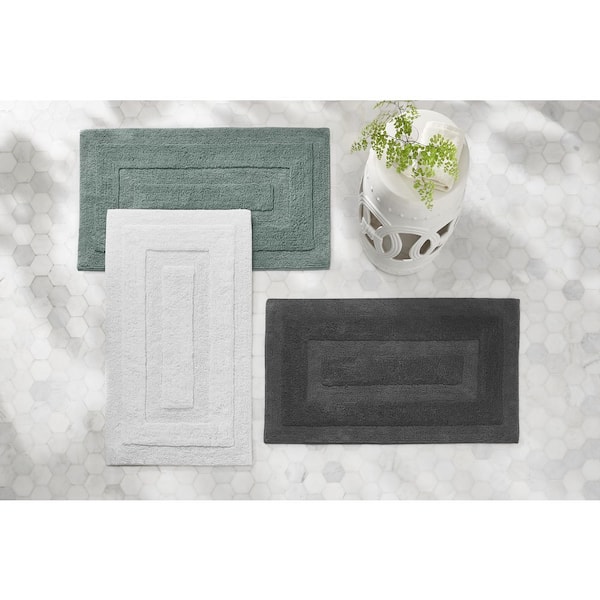 Home Decorators Collection Eloquence Charcoal 17 in. x 24 in. Nylon Machine  Washable Bath Mat 398803 - The Home Depot
