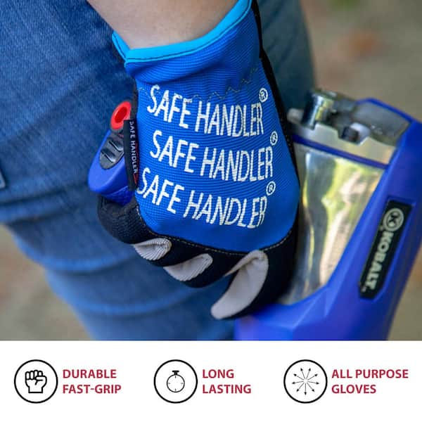 Safe Handler Large/X-Large, Tough Pro Grip Gloves, Knuckle Guard, Thick  Protection, Non-Slip Rough Grip (2-Pairs) BLSH-HDSRG-15-LXL-2 - The Home  Depot