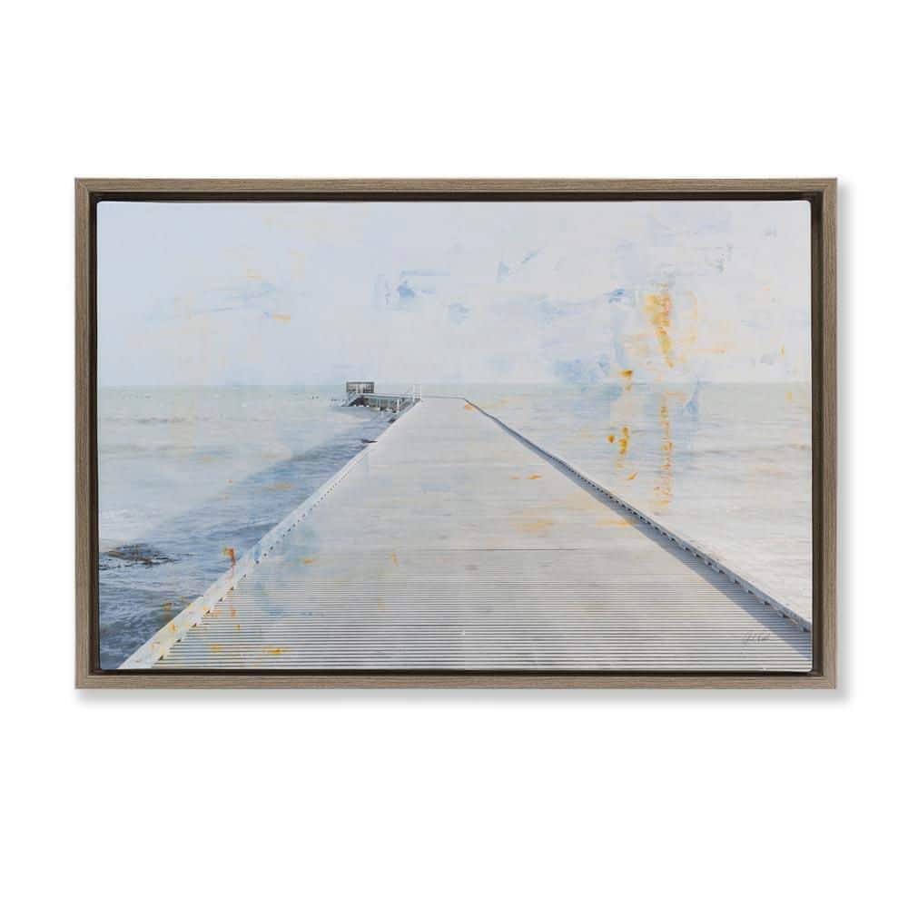 Pier View Distressed Accents by Deborah Revell Brown Floater Frame Nature Graphic Art Print 17 in. x 25 in. price history on PriceWatchPro