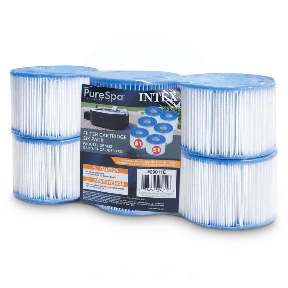 Intex 29011E Type S1 Easy Set 4.25 in. Dia Pool Filter Replacement Cartridges (6 Filters)