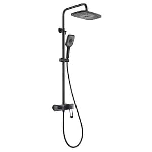 3-Spray Multi-Function Wall Bar Shower Kit with 3 Setting Handshower and Tub Faucet in Matte Black