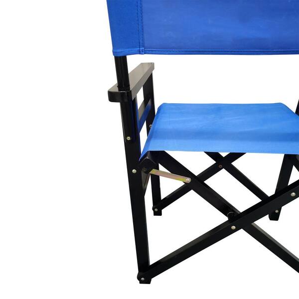 Black Frame/Blue Canvas Lawn Chair, Suitable for adults, foldable