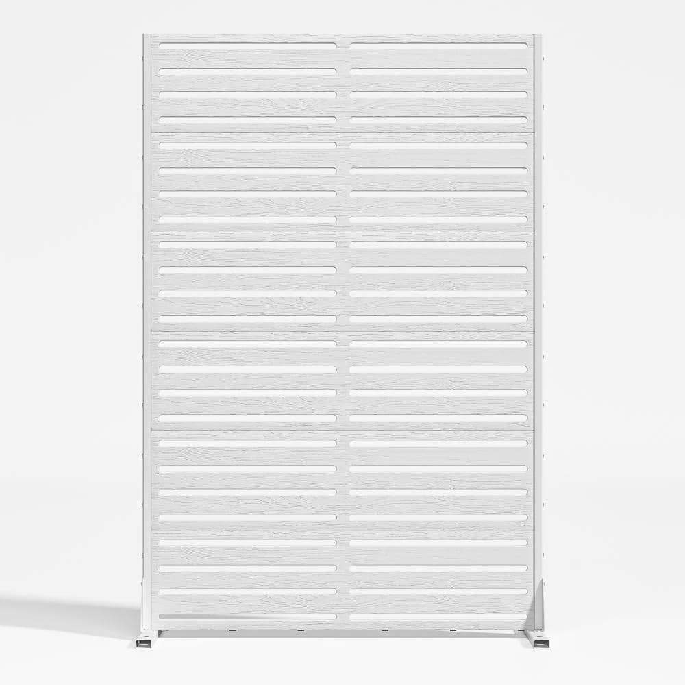 "72"" H x 47"" W White Metal Privacy Screens, Heavy Duty Freestanding Outdoor Divider & Fence Panel for Patio and Balcony" price history on PriceWatchPro