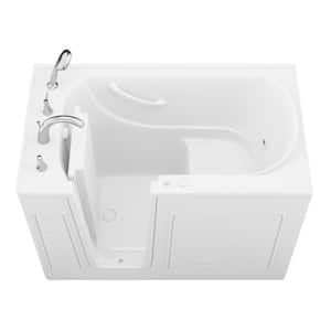 Builders Choice 53 in. x 30 in. Left Drain Quick Fill Walk-In Whirlpool Bathtub in White
