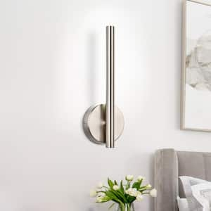 Wigston 13.77 in. Brushed Nickel LED Wall Light Sconce Dimmable for Living Room, Bedroom, Foyer, Hallway, Bathroom