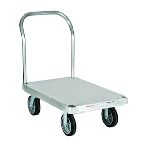 2,800 lb. Capacity 24 in. x 36 in. Tread Deck Aluminum Platform Truck w/ One Handle, 8 in. Thermoplastic Rubber Wheels
