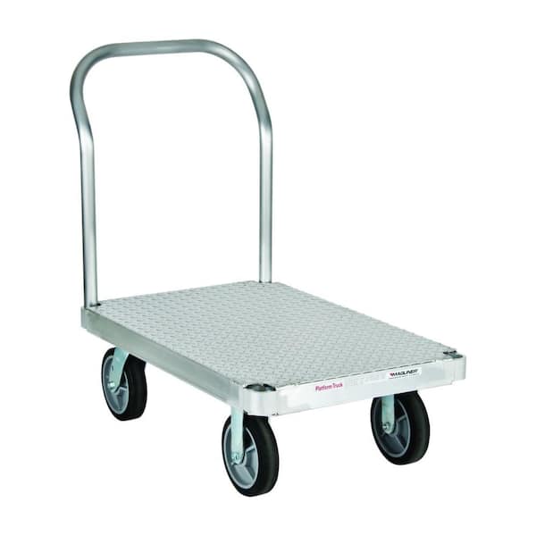 Magliner 2,800 lb. Capacity 24 in. x 48 in. Tread Deck Aluminum Platform Truck with One Handle, 8 in. Thermoplastic Rubber Wheels