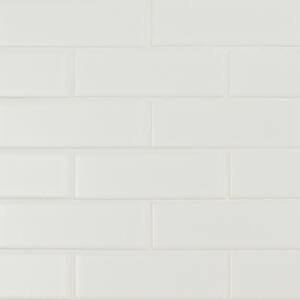Retro Brick Bianco 11.57 in. x 11.3 in. x 6 mm Matte Porcelain Mosaic Tile (13.65 sq. ft. / case)