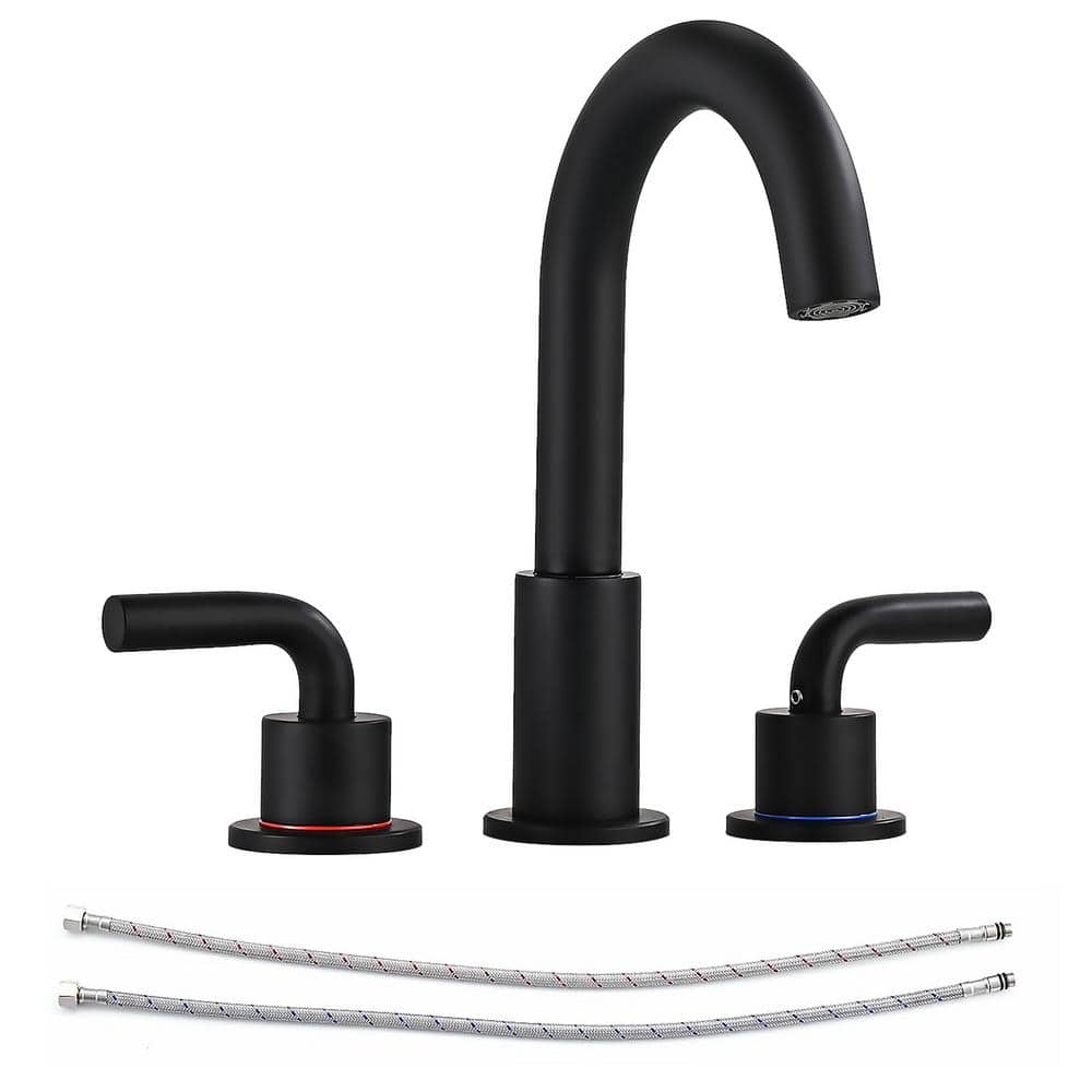 8 in. Widespread Double Handle Bathroom Sink Faucet with 360° Swivel Spout