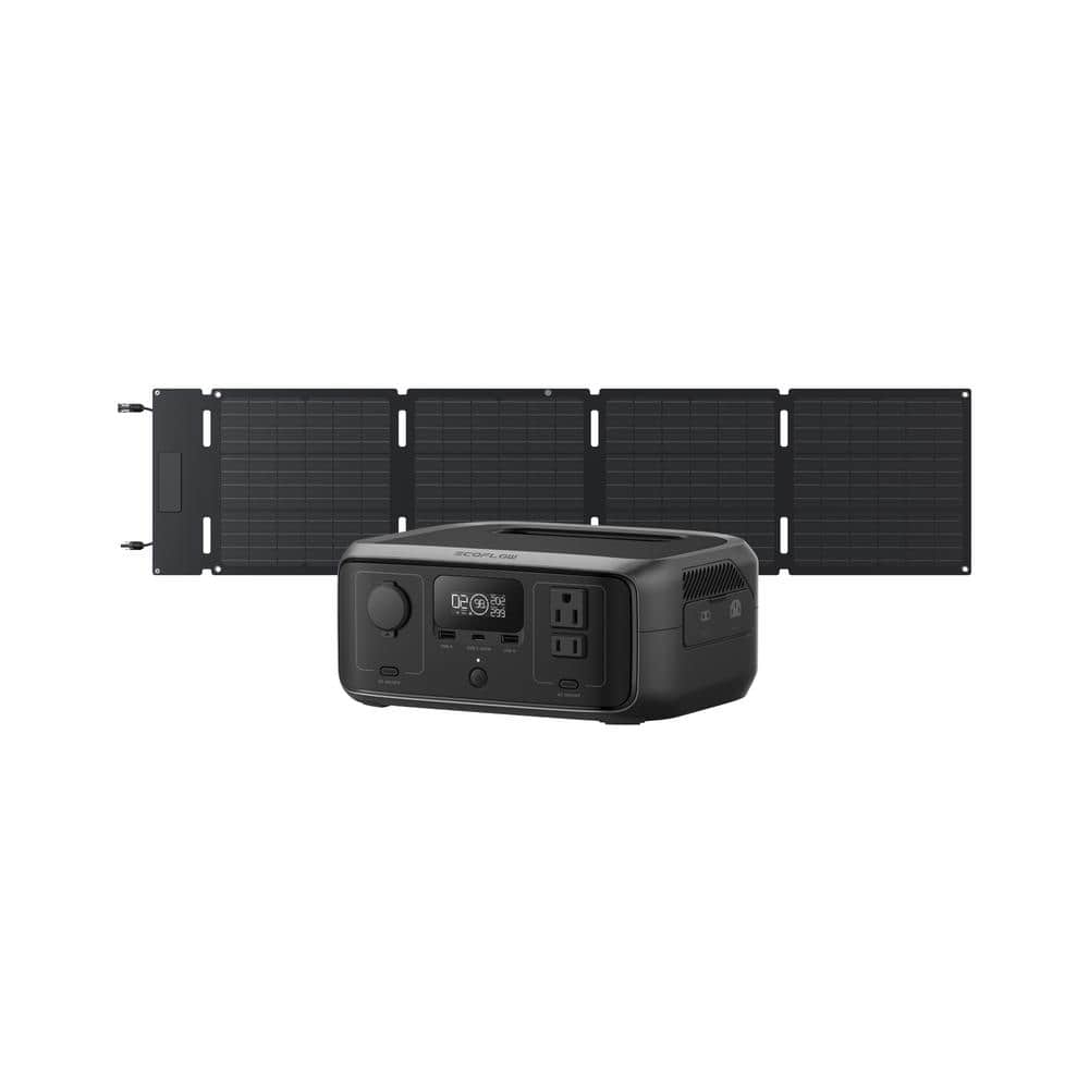 245Wh River 3 Power Station with 60W Solar Panel, 300W Output/Surge 600W, L