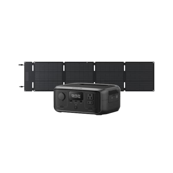 245Wh River 3 Power Station with 60W Solar Panel, 300W Output/Surge 600W, LFP Power Station, Home Backup, Camping