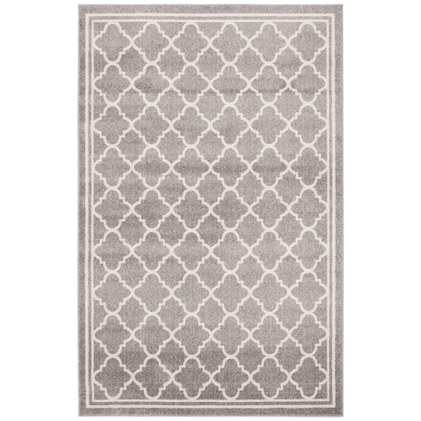 SAFAVIEH Amherst Dark Gray/Beige 6 ft. x 9 ft. Border Multi-Trellis Area Rug