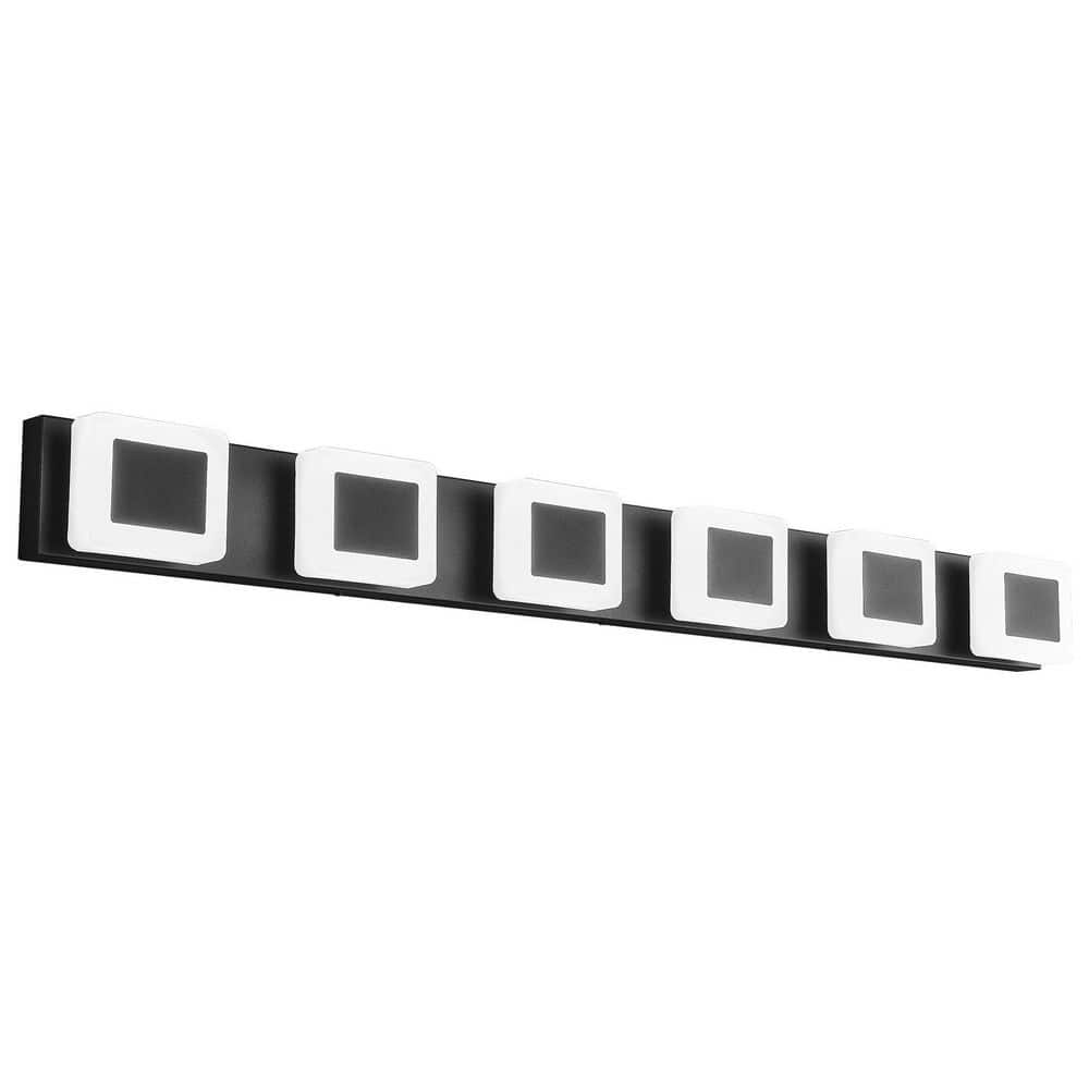 Home Lighting 47.24 in. 6-Light Black Acrylic Modern LED Dimmable Over Mirror Vanity Lights for Bathroom price history on PriceWatchPro