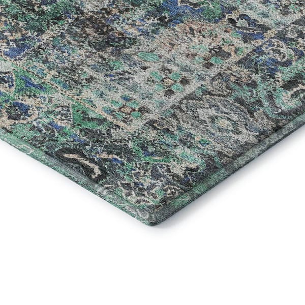 Mayfield Premium Machine Washable Abstract AMF2139 Green 10 ft. x 14 ft. Area Rug