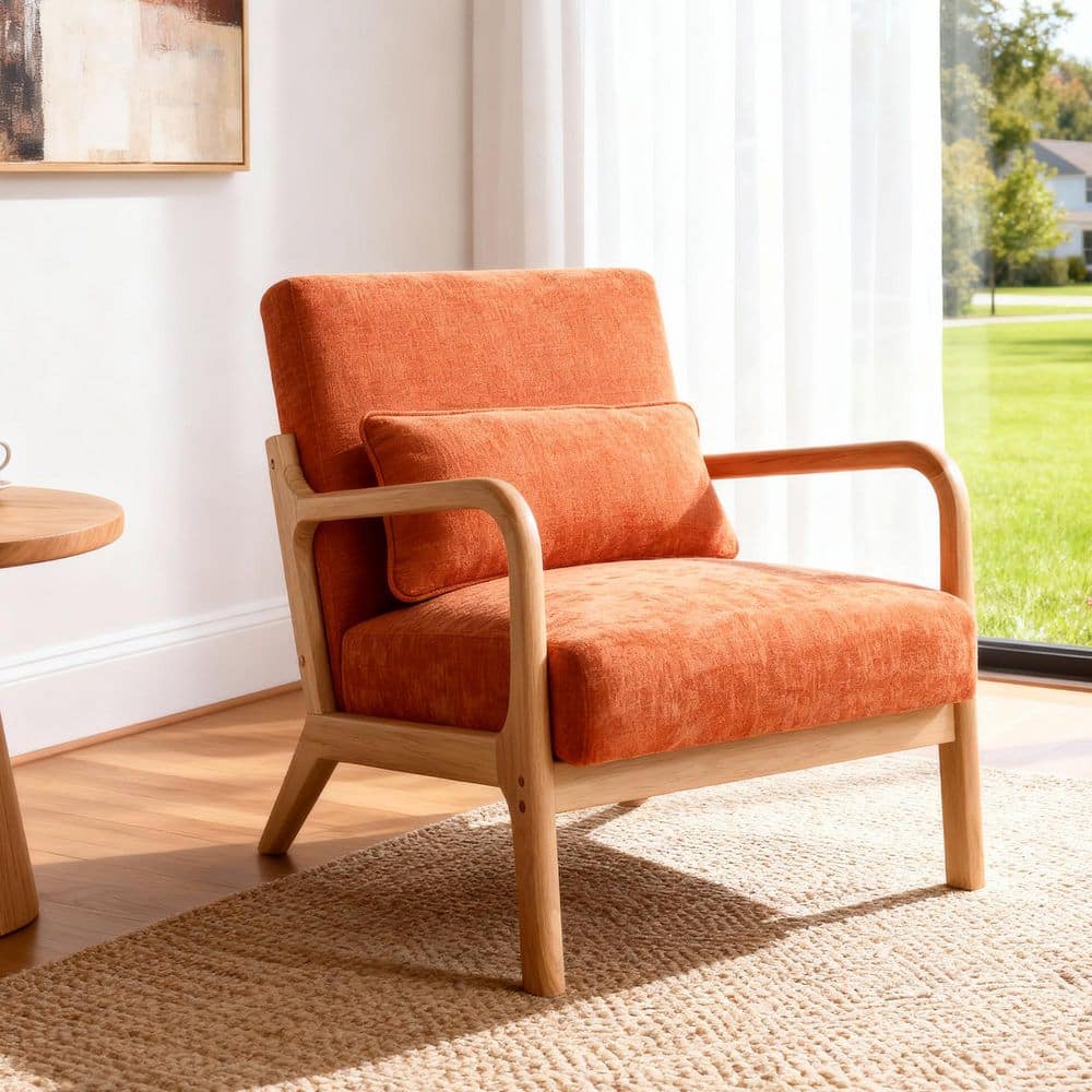 Mid Century Modern Solid Wood Outdoor/Indoor Lounge Chair with