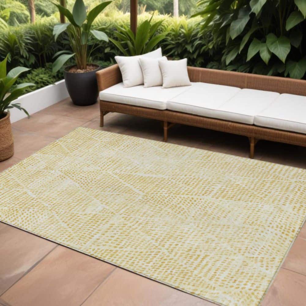 Wheat, Gold, Ivory 10 ft. x 14 ft. Woven Geometric Polyester Rectangle Indoor / Outdoor Area Rug price history on PriceWatchPro