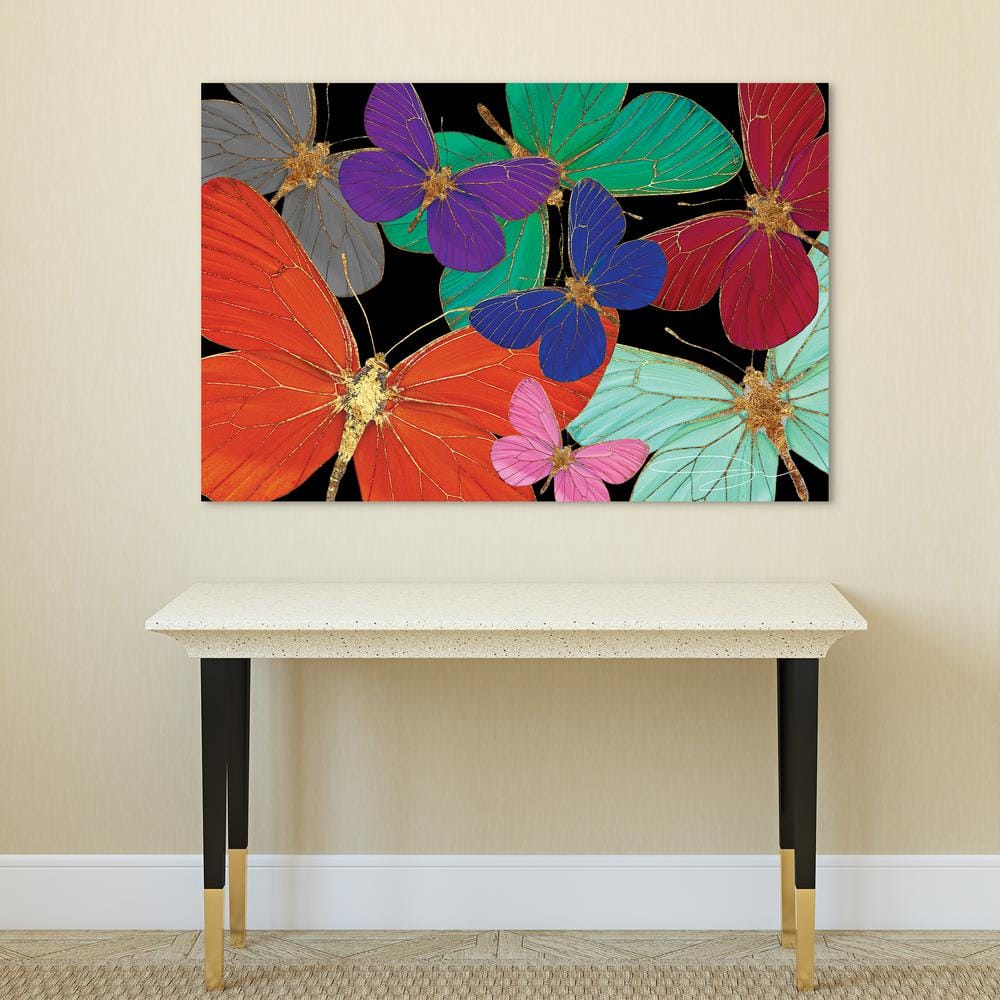Colorful Butterfly World Tempered Glass Art Print, 32" x 48"