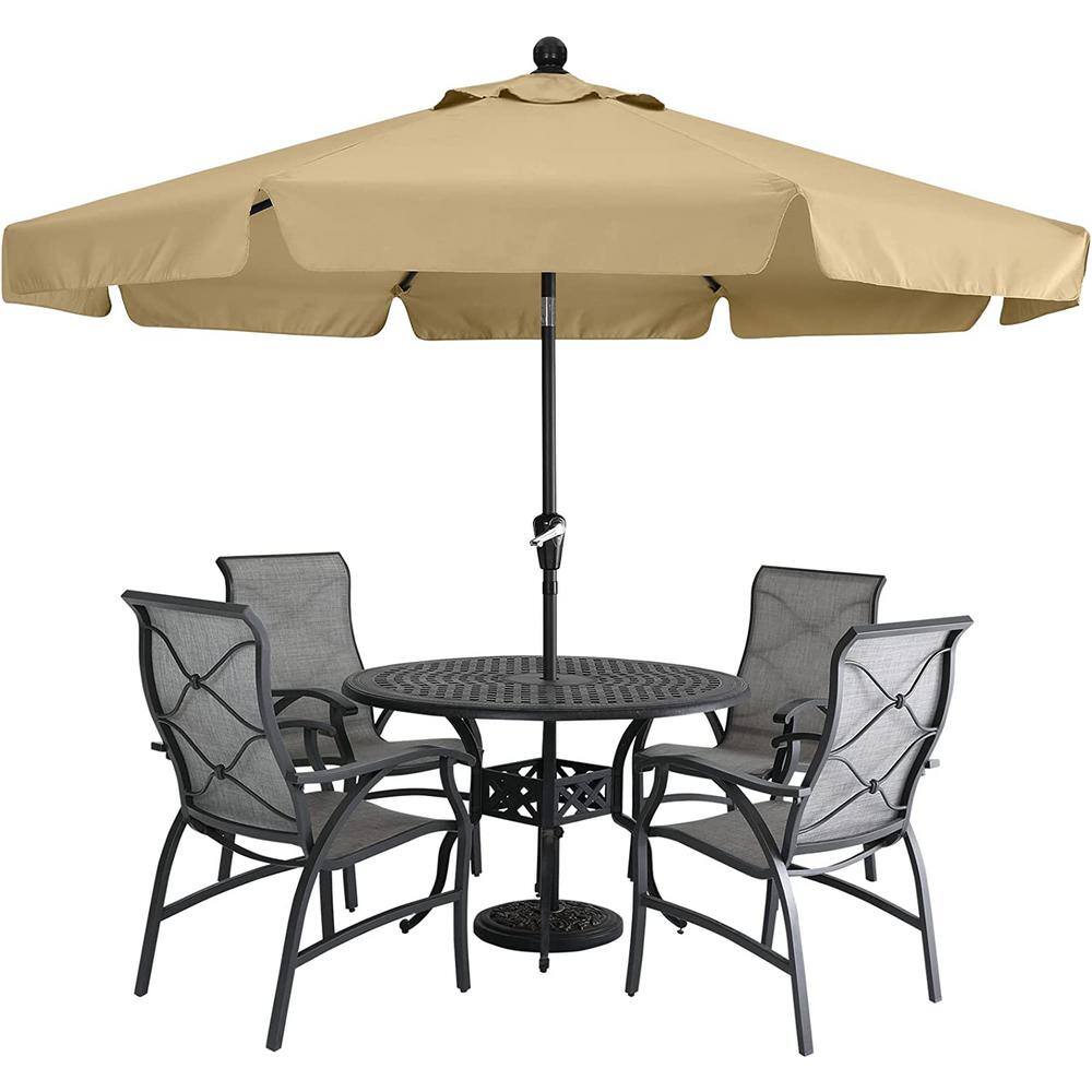 Patio Umbrella for Outdoor Table Market -8 Ribs (7.5ft, Khaki)Market Umbrel