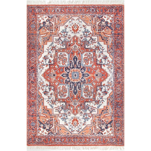 nuLOOM Werner Fringe Rust 9 ft. x 12 ft. Area Rug