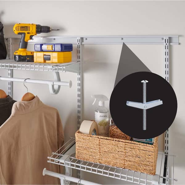ClosetMaid ShelfTrack 72 in. W White Reach-In Wall Mount 3-Shelf Wire Closet  System Organizer Kit 2873 - The Home Depot
