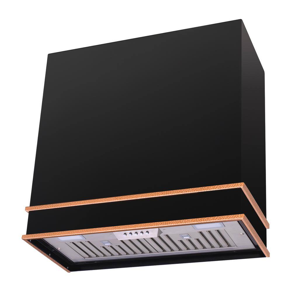 30'' Black and Copper Stainless Steel Wall Mounted Range Hood