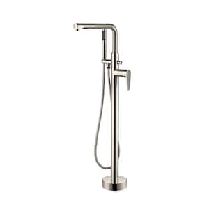Jansen Single-Handle Freestanding Tub Faucet with Hand Shower in Brushed Nickel