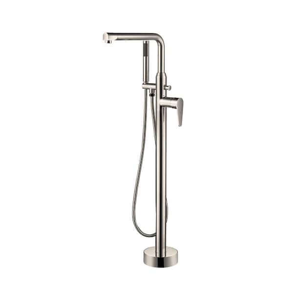 Barclay Products Jansen Single-Handle Freestanding Tub Faucet with Hand Shower in Brushed Nickel