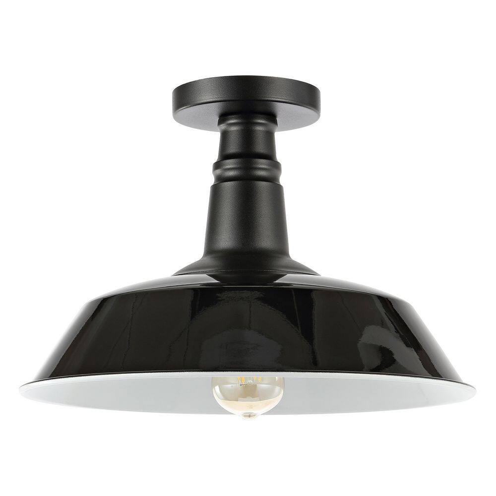 Camila Vintage Industrial Black Metal LED Ceiling Light
