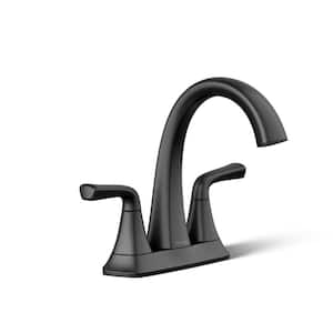 Sundae 4 in. Centerset 2-Handles Bathroom Faucet in Matte Black