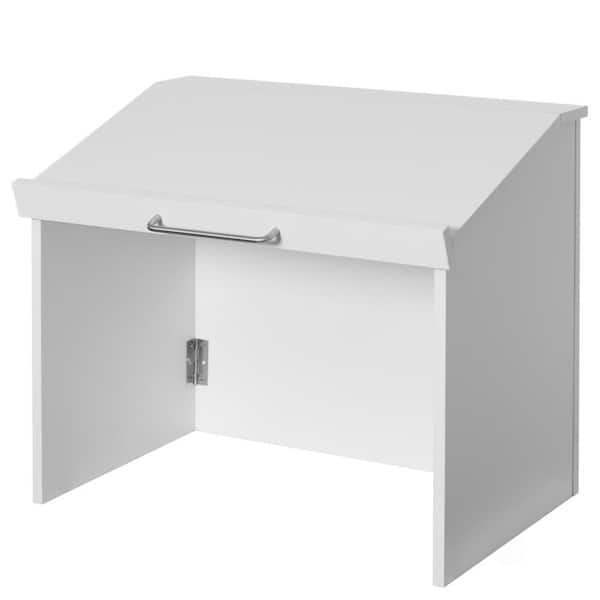 White Foldable Tabletop Portable Podium, for Church, School, Office, or Home