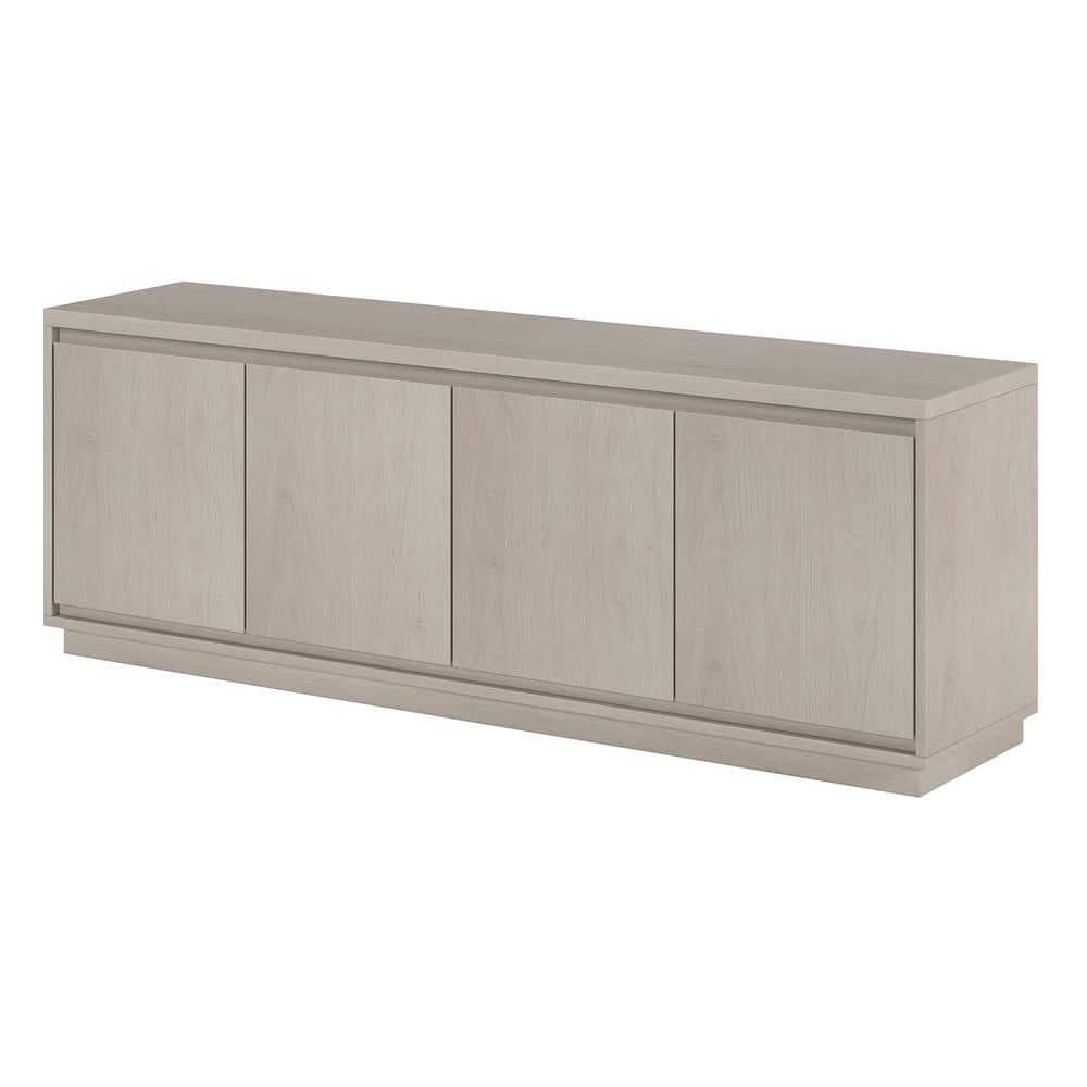 Alder White Modern TV Stand with Cabinets, 68-Inch