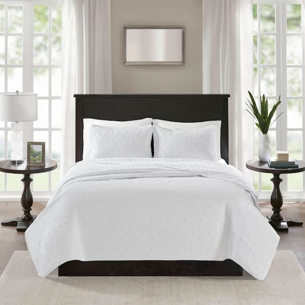 Madison Park Mansfield 3-Piece White King/Cal King Coverlet Set