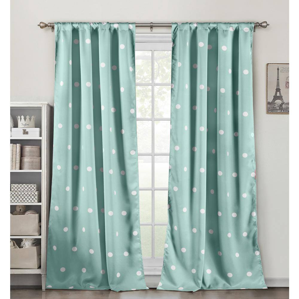 Lala Bash Danielle Metallic Blackout Darkening Window Curtain 2 Panel Seafoam Green 38 x 84 Lala Bash Danielle Metallic Blackout Darkening Window Curtain 2 Panel Seafoam Green 38 x 84