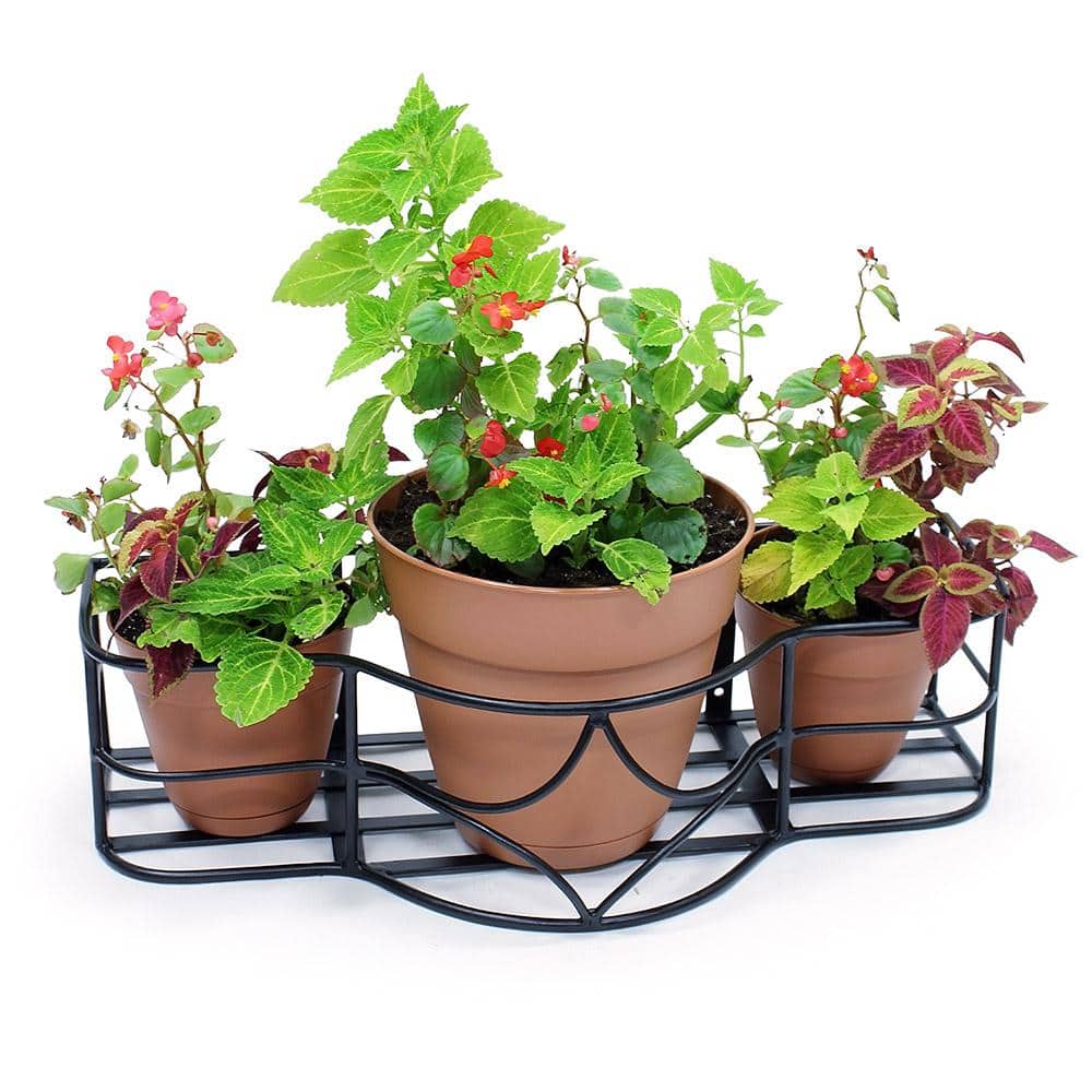Black Wrought Iron Outdoor Window Box Planter Holder