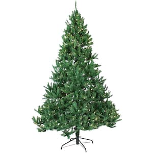 Sunnydaze 7 ft. Pre-Lit Faux Tannenbaum Christmas Tree with Hinged Branches