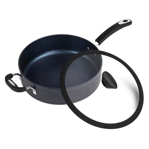 Ozeri Stone Earth 3.2 Qt. Aluminum Ceramic Nonstick All-In-One Sauce Pan in  Estate Blue ZP22-3QT - The Home Depot