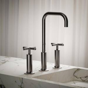 Purist Widespread Double Handle 1.2 GPM Bathroom Sink Faucet with Cross Handles in Vibrant Titanium