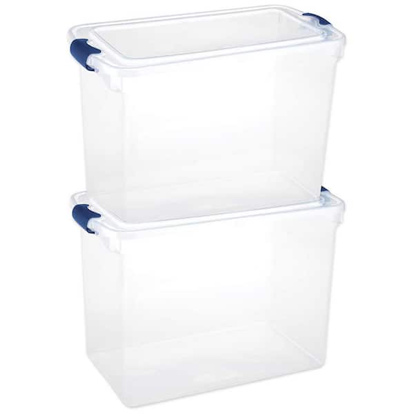 Homz Heavy Duty Modular Clear Plastic Stackable Storage Tote