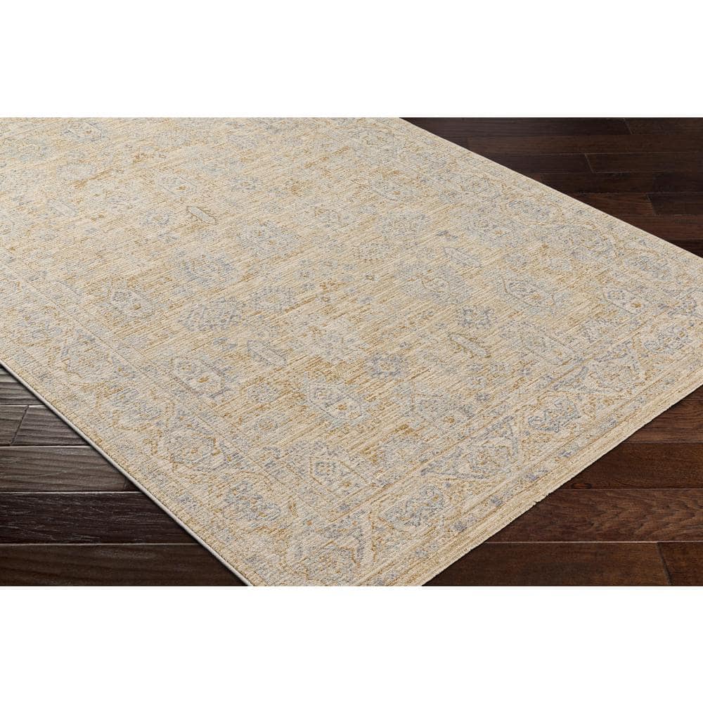 Modern Elegance Gray Synthetic 7'10" x 10'3" Easy-Care Rug