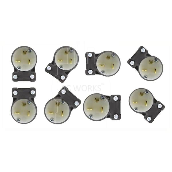 AC WORKS 20 Amp 125-Volt NEMA 5-20P All Angles Elbow Industrial