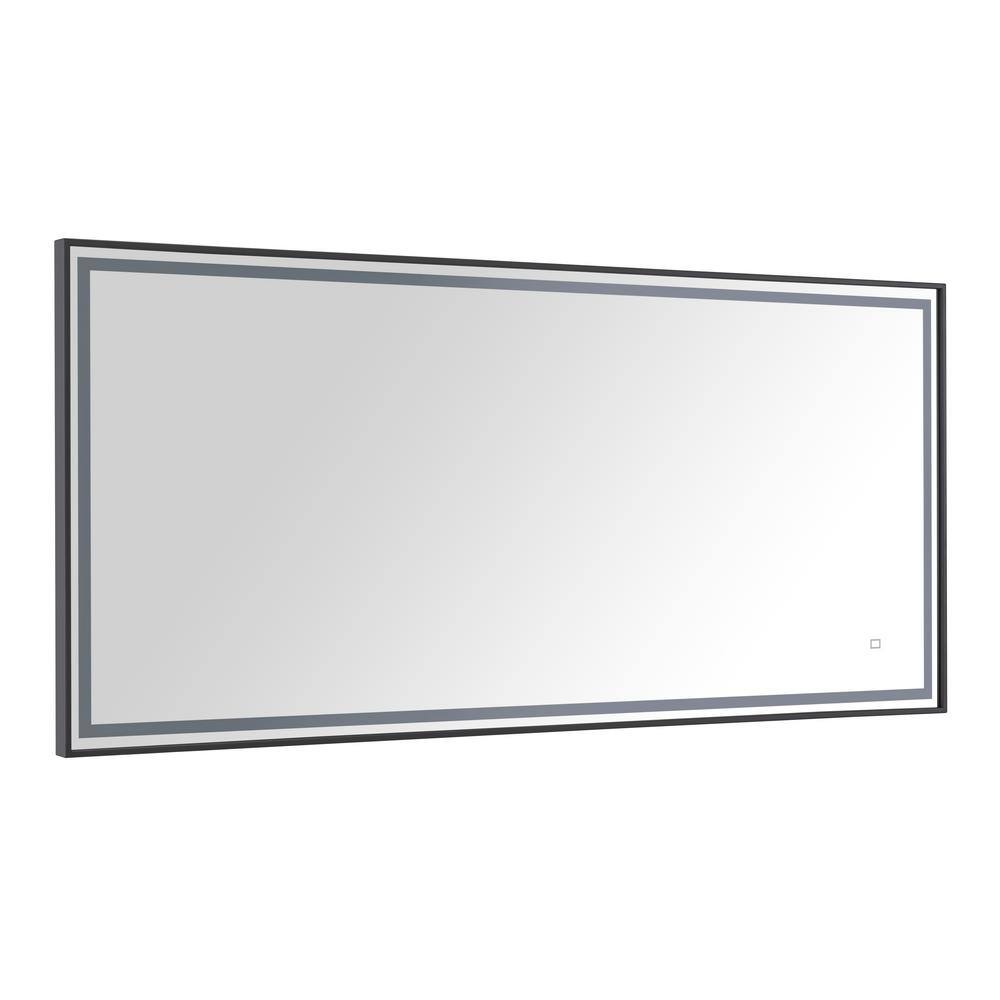 Large Gold Rectangular LED Bathroom Mirror