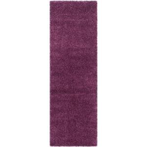 California Shag Purple 2 ft. x 9 ft. Solid Runner Rug