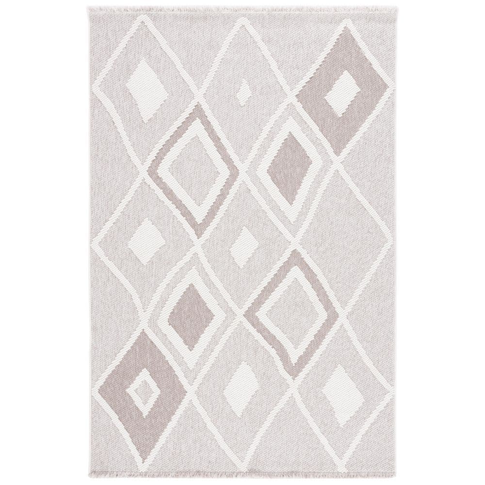 Lotus 4 ft. x 6 ft. Beige/Ivory Geometric High-Low Area Rug price history on PriceWatchPro