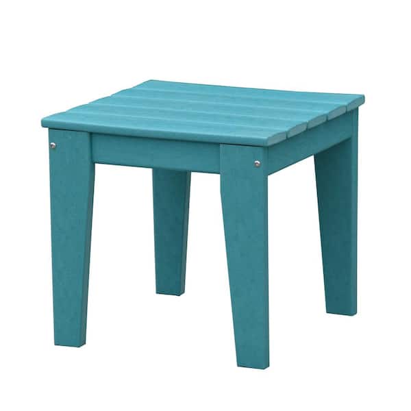 Wildaven Classic TX Standard HDPE Cyan Outdoor Adirondack Side Table