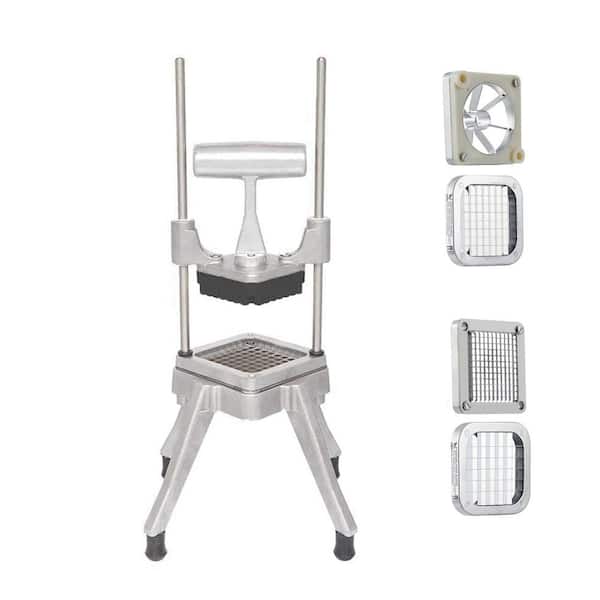Commercial Vegetable Fruit Chopper, Aluminum Alloy French Fry Cutter with 1/4 in. 1/2 in. 3/8 in. Blade & 6-Wedge Slicer